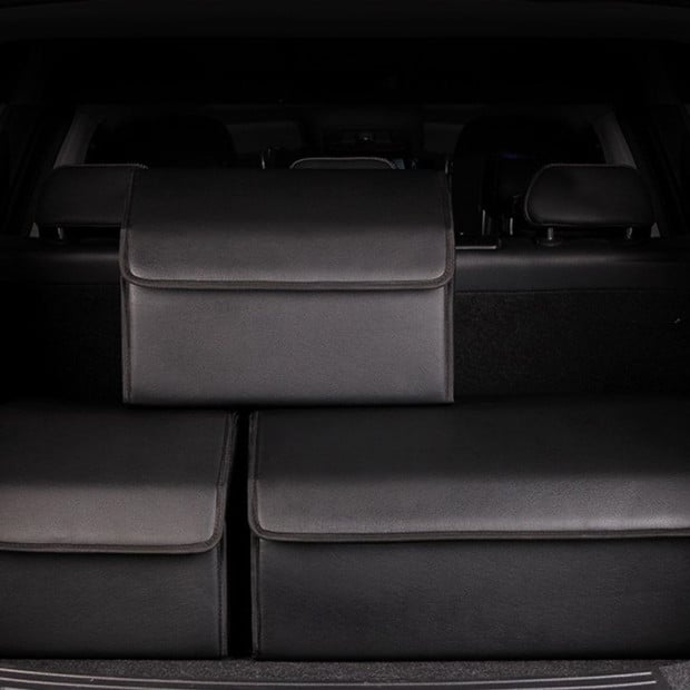 Car Boot Trunk Cargo Organizer Portable Storage Box Black Small Image 8