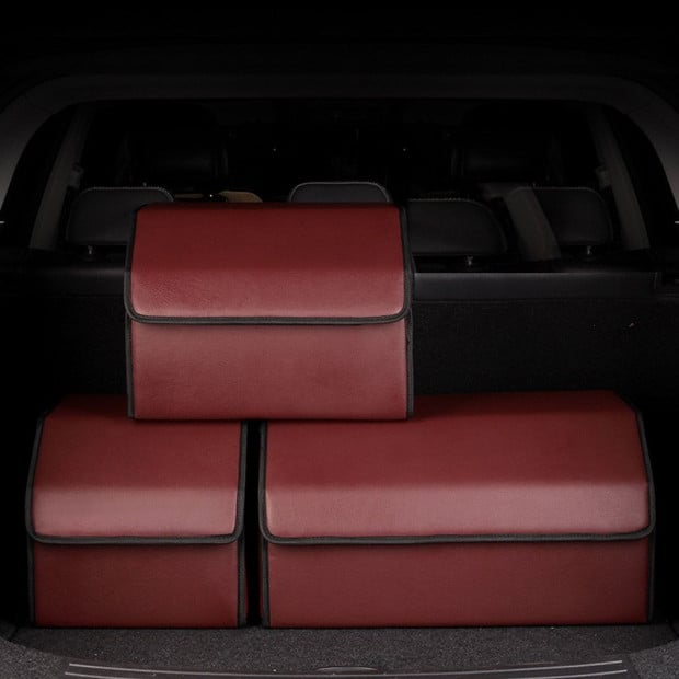 Car Boot Foldable Trunk Cargo Organizer Storage Box Red Small Image 8