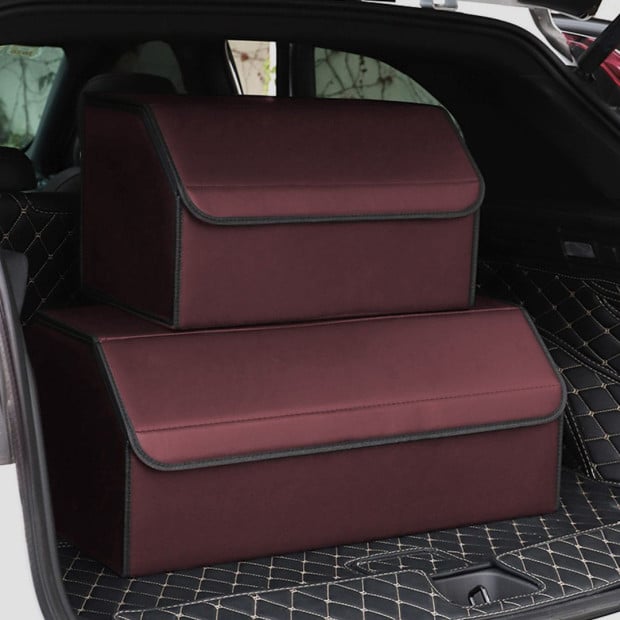 Car Boot Foldable Trunk Cargo Organizer Storage Box Red Medium Image 8