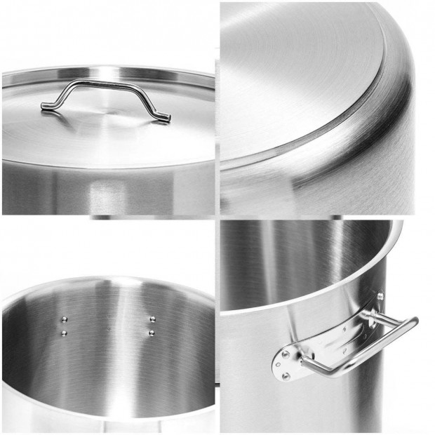 SOGA 14L Wide Stock Pot and 50L Tall Top Grade Thick Stainless Steel Image 8