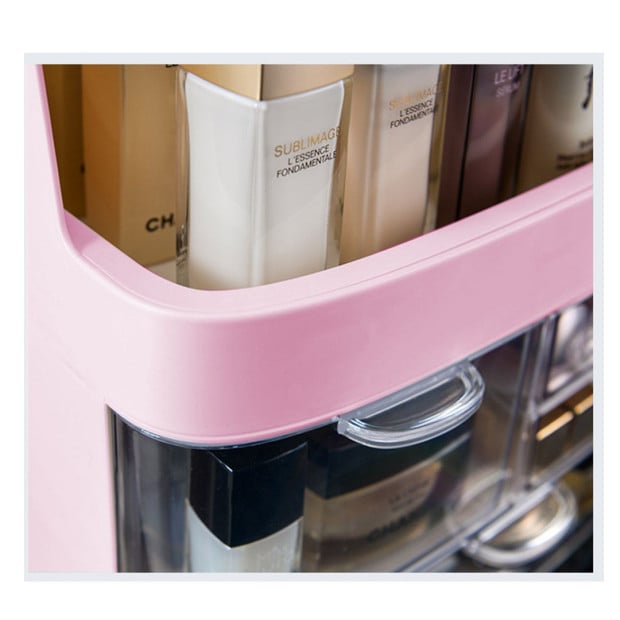 3 Tier Countertop Makeup Cosmetic Storage Organiser Holder Pink Image 9