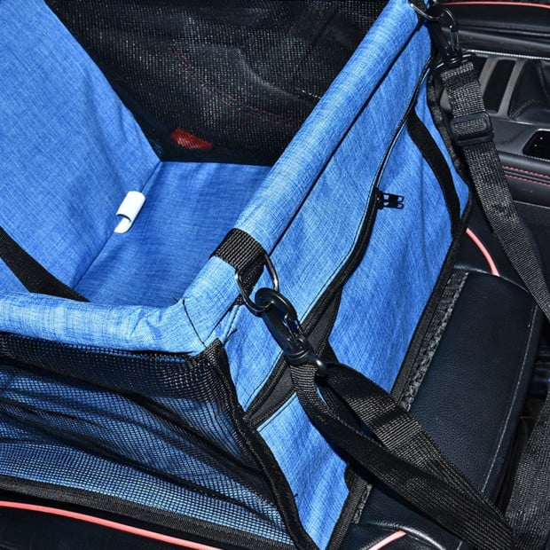 Blue Pet Booster Car Seat Safety Travel Portable Dog Carrier Bag Image 9