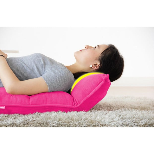 Foldable Tatami Floor Sofa Meditation Lounge Chair Recliner Pink Image 9