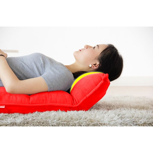 Foldable Tatami Floor Sofa Meditation Lounge Chair Recliner Red Image 9