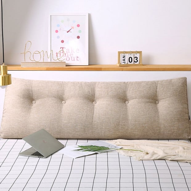 120cm Beige Triangular Wedge Bed Pillow Backrest Tatami Cushion Image 9