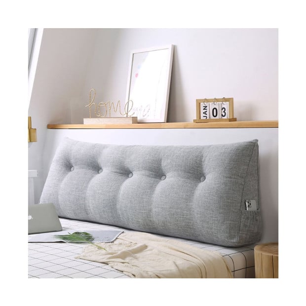 120cm Silver Triangular Wedge Bed Pillow Backrest Tatami Cushion Image 9