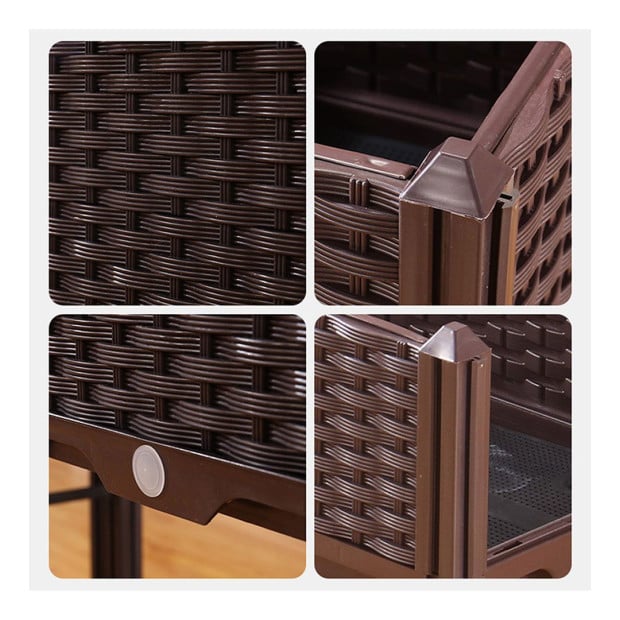 200cm Raised Planter Box Vegetable Outdoor Plastic Plants Garden Bed Image 9