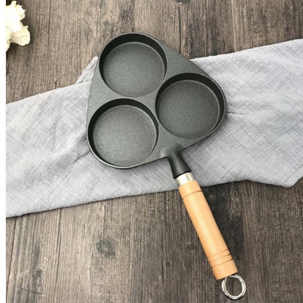 SOGA 3 Mold Cast Iron Breakfast Fried Egg Pancake Non-stick Fry Pan Image 9