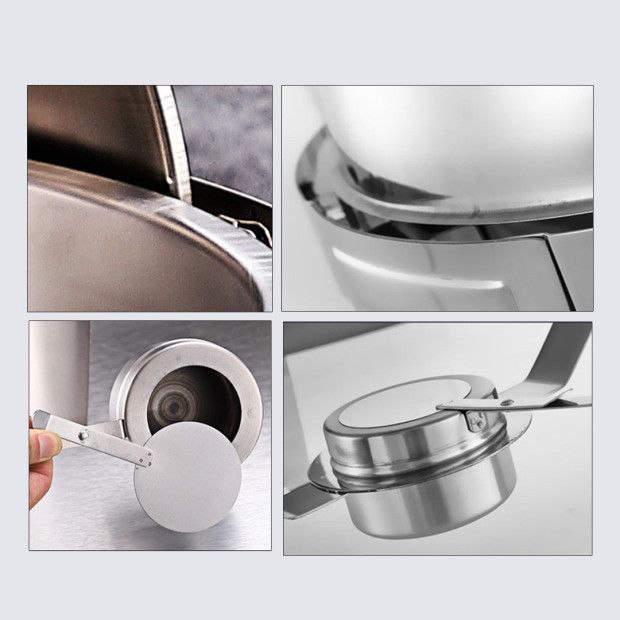 6.5L Stainless Steel Round Soup Tureen Bowl Dish Catering Warmer Image 9