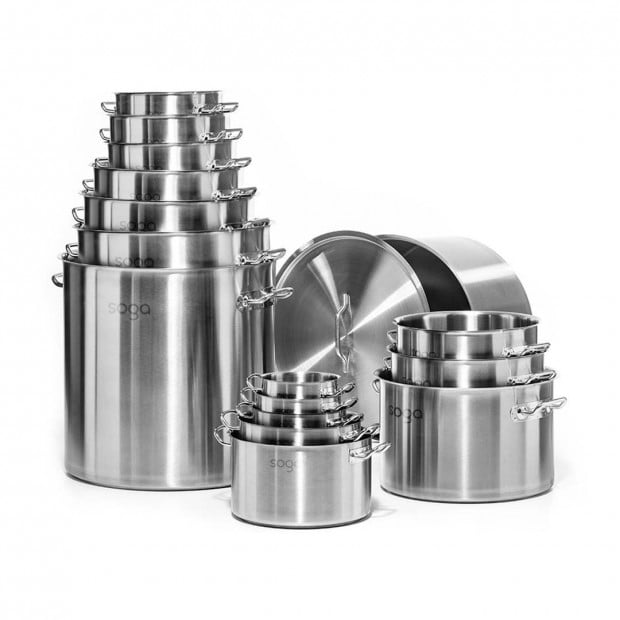 SOGA Stock Pot 130L Top Grade Thick Stainless Steel Stockpot Image 9