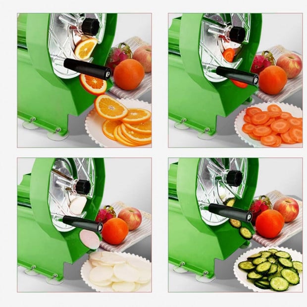 SOGA Commercial Manual Vegetable Fruit Slicer Kitchen Cutter Machine Green Image 9