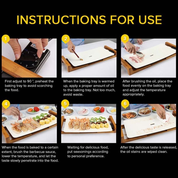 SOGA Electric Ceramic BBQ Grill Non-stick Surface Indoor & Outdoor Image 9