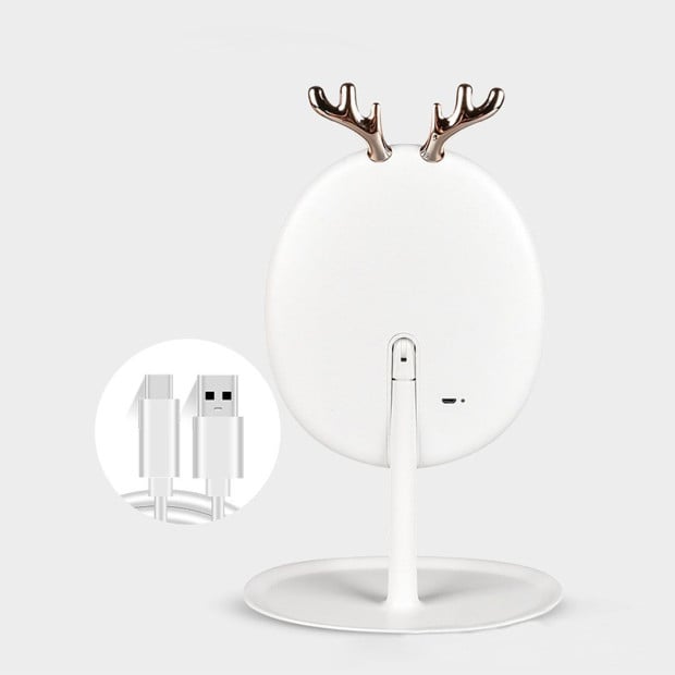 White Antler LED Light Makeup Mirror Magnification Tabletop Image 10