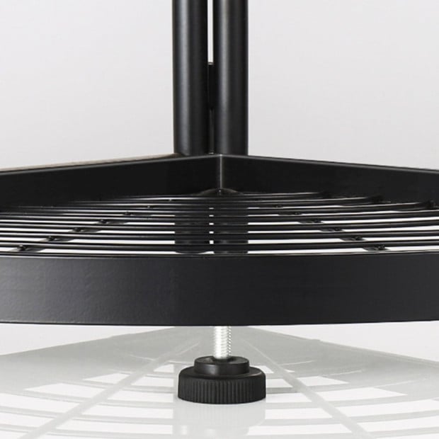 4 Tier Steel Triangular Corner Stand Multi-Functional Shelves Black Image 10
