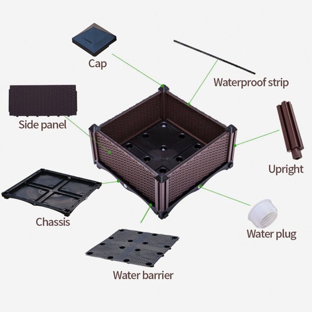 200cm Raised Planter Box Vegetable Outdoor Plastic Plants Garden Bed Image 10