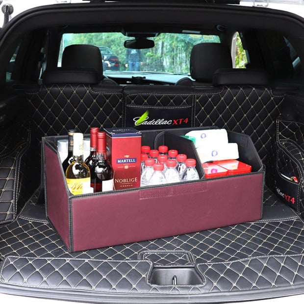 Car Boot Foldable Trunk Cargo Organizer Storage Box Red Medium Image 10