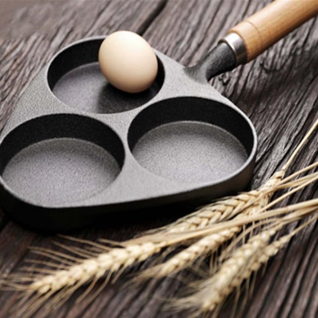 SOGA 3 Mold Cast Iron Breakfast Fried Egg Pancake Non-stick Fry Pan Image 10