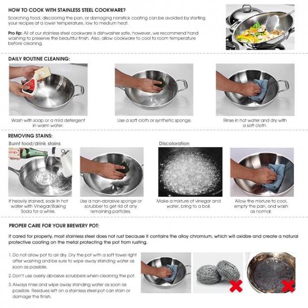 71L 18/10 Stainless Steel Perforated Stockpot Basket Pasta Strainer Image 10
