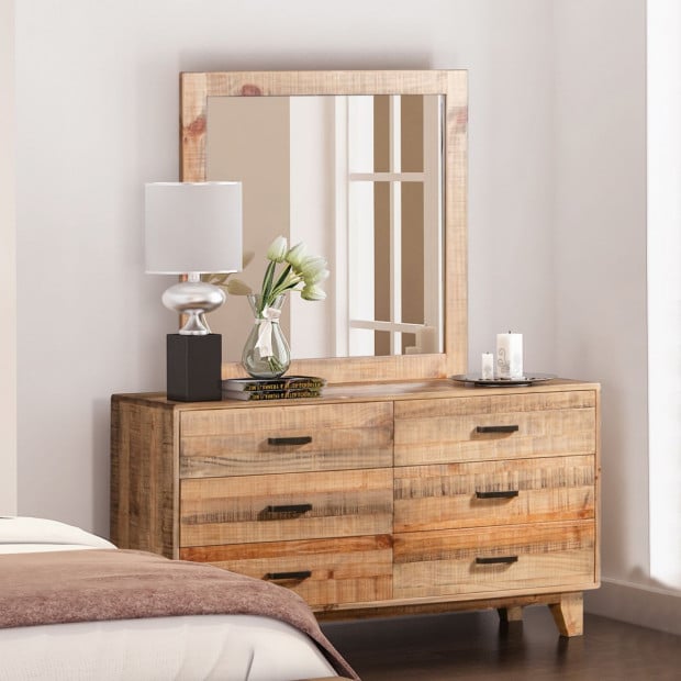Woodstyle Vintage Style Dresser 6 Drawers Image 2