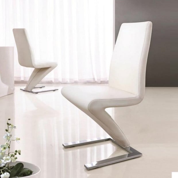 Premium Black/Red/White Leatherette 2x Z Chair White Image 2