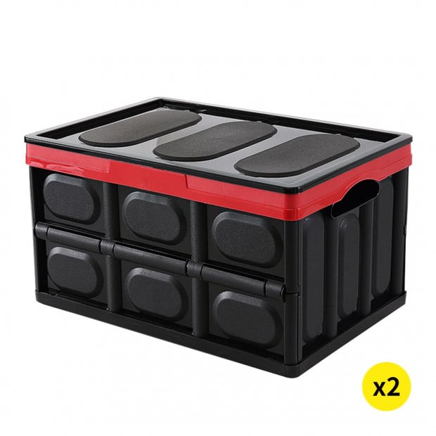 2pk 30L 43x30x23 Cm Collapsible Truck Storage Bins