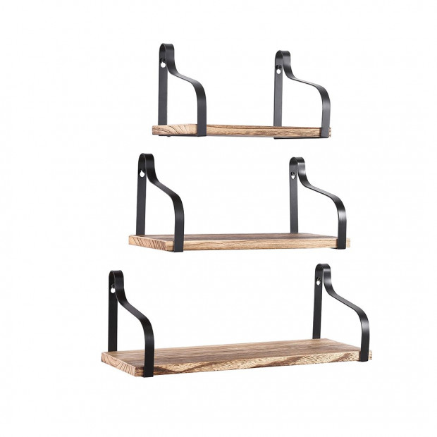 Floating Shelf Brackets Display Shelves Bookshelf Wall Mount Rack Image 2