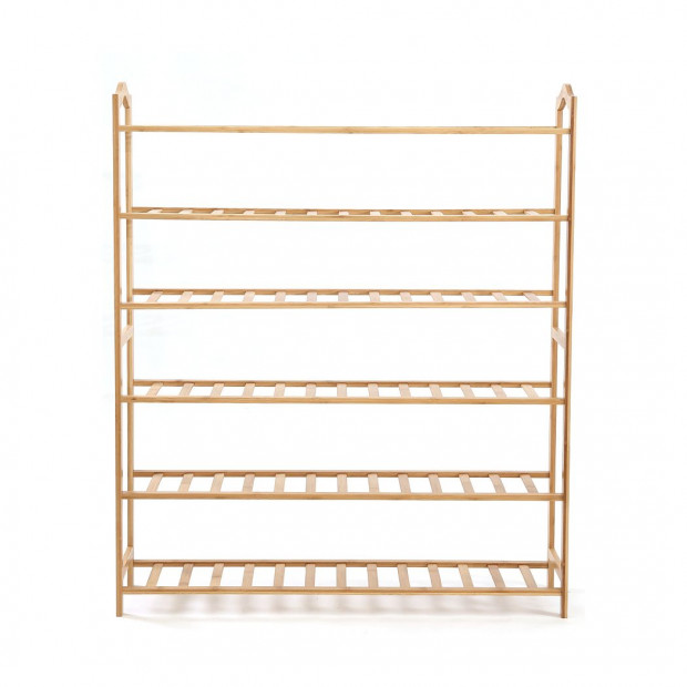 Bamboo Shoe Rack Storage Wooden Shelf Stand 6 Tiers Layers 80cm Image 2