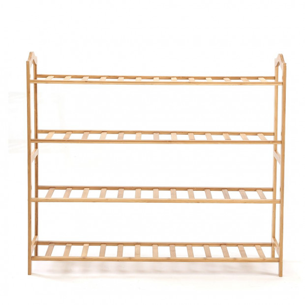 Bamboo Shoe Rack Storage Wooden Shelf Stand 4 Tiers Layers 70cm Image 2