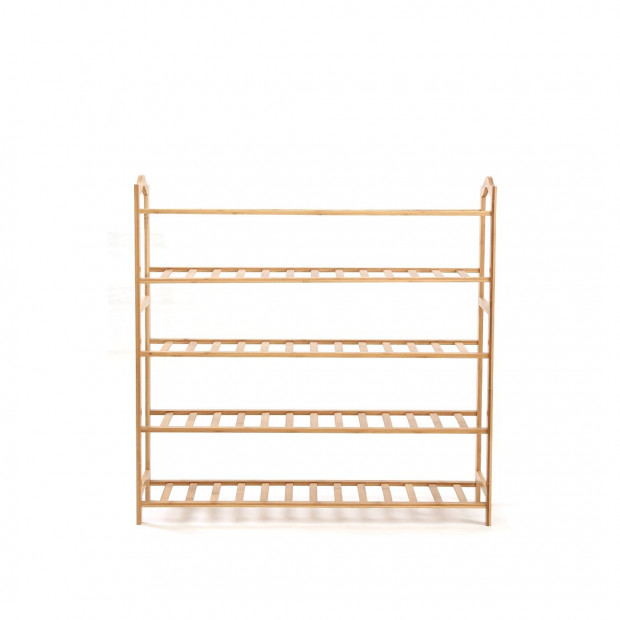 Bamboo Shoe Rack Storage Wooden Shelf Stand 5 Tiers Layers 80cm Image 2