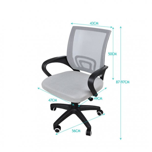 Design Ergonomic Mesh Computer Office Desk Grey Task Chair Image 3
