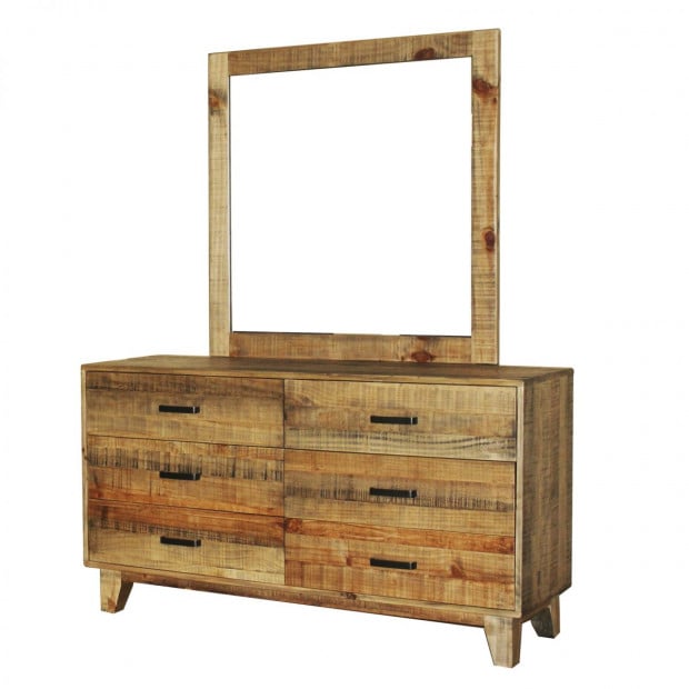 Woodstyle Vintage Style Dresser 6 Drawers Image 3