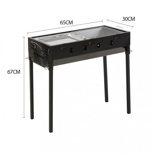 Foldable BBQ Charcoal Grill Protable Camping Barbecue Picnic Hibachi Image 3