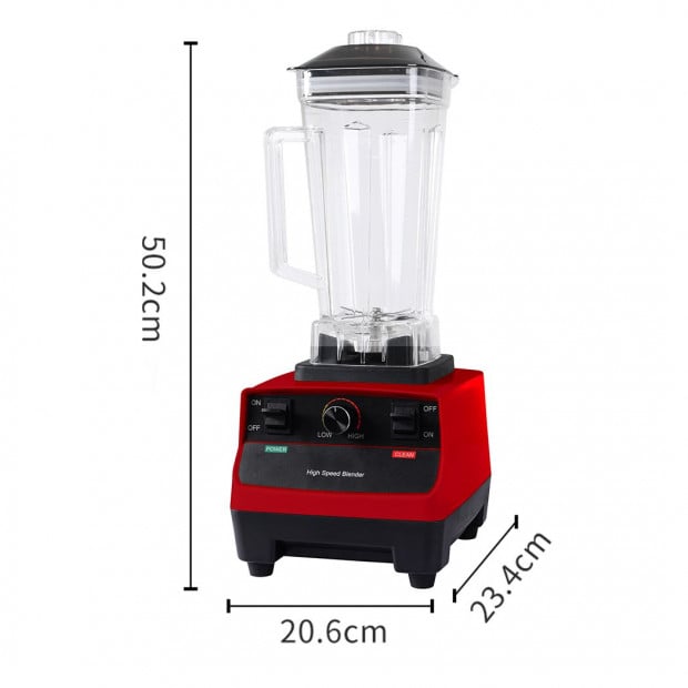 2L Commercial Blender Mixer Food Processor Juicer Smoothie Maker Red Image 3