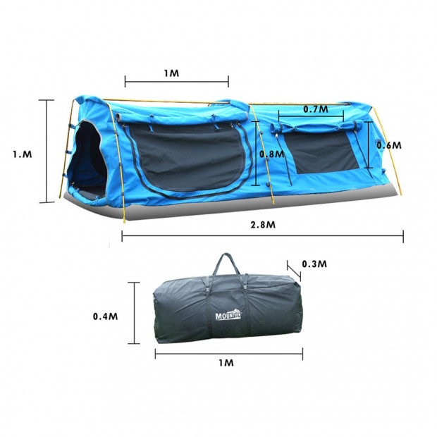 Mountviewe Dome Camping Swag Mattress Canvas Tent Kings Pole Image 3