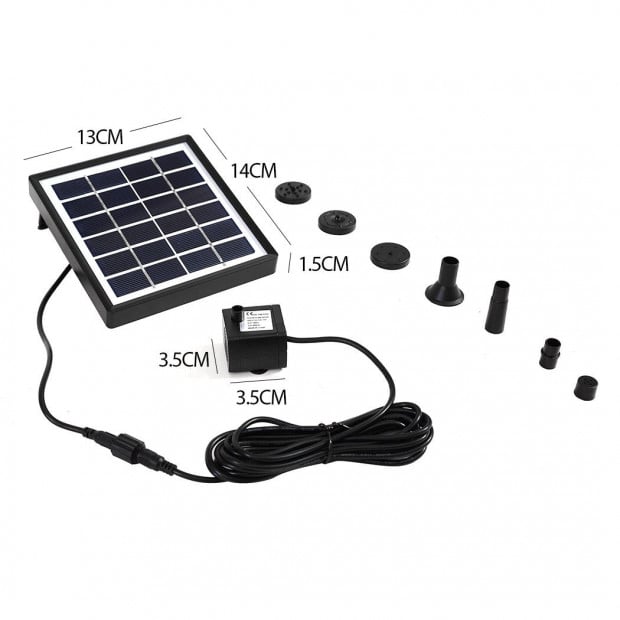 Solar Fountain Water Pump Kit Pool Submersible Outdoor Garden 1.5W Image 3