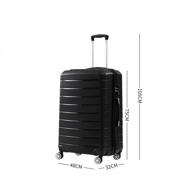 28’’  Expandable Luggage Black Colour Image 3