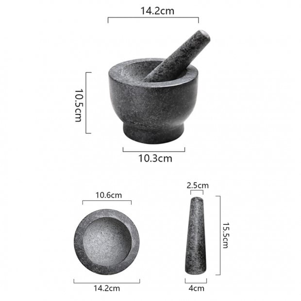 Solid Stone Food Preparation Granite Spice Herb Grinder Kitchen Tools Image 3
