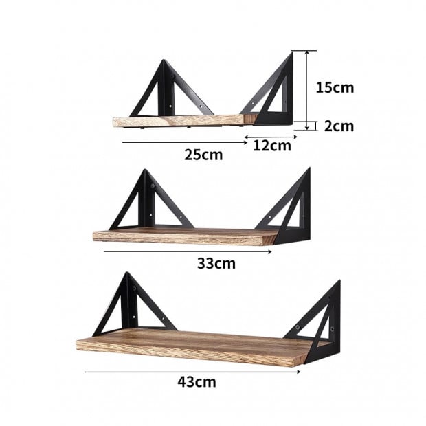 Floating Shelves Wall Mounted Set Of 3 Image 3