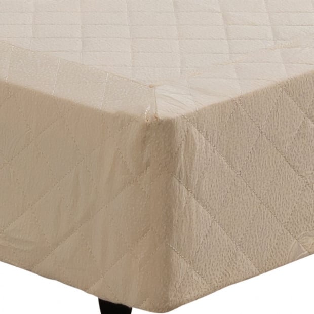 Mattress Base Queen Size Beige Image 4