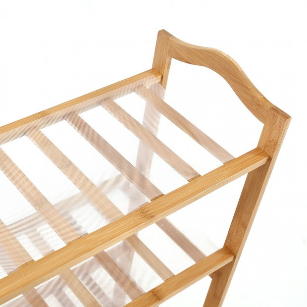 Bamboo Shoe Rack Storage Wooden Shelf Stand 4 Tiers Layers 90cm Image 3