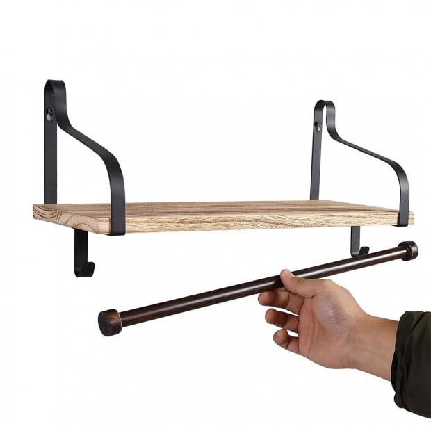 Floating Shelf Brackets Wall Shelves Mount Rack Storage Hook 2pcs Image 4