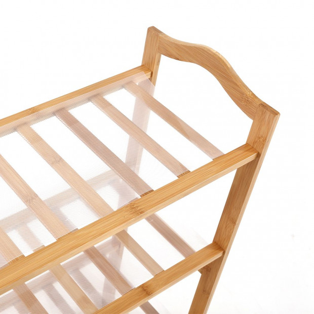 Bamboo Shoe Rack Storage Wooden Shelf Stand 5 Tiers Layers 80cm Image 3