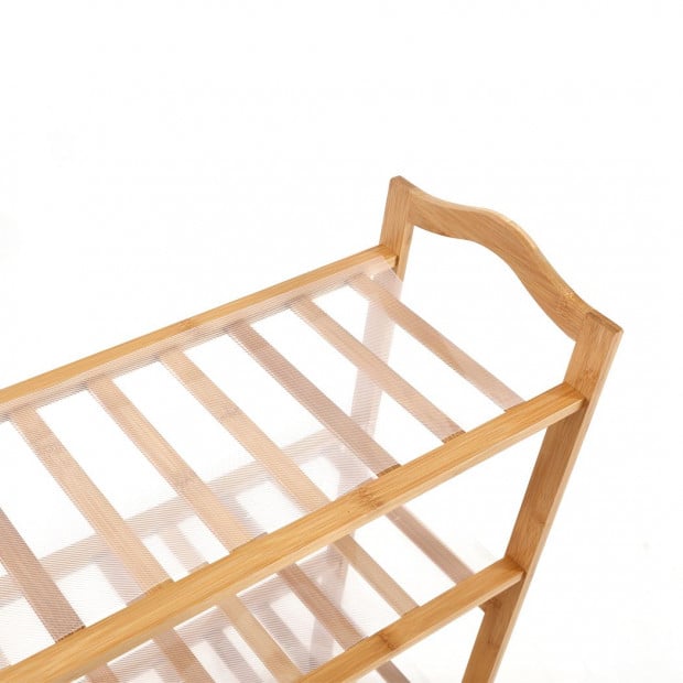 Bamboo Shoe Rack Storage Wooden Shelf Stand 5 Tiers Layers 80cm Image 5