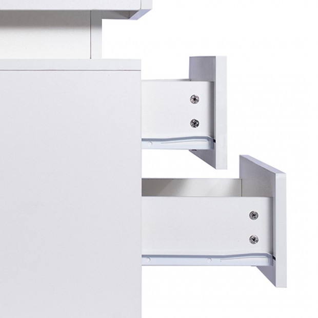 Bedside Tables Drawers RGB LED Storage Cabinet High Gloss Image 4