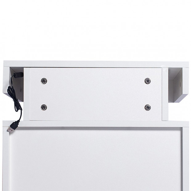 Bedside Tables Drawers RGB LED Storage Cabinet High Gloss Image 5