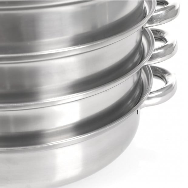 4 Tier Stainless Steel Steamer Meat Vegetable Cooking Steam Hot Pot Image 5