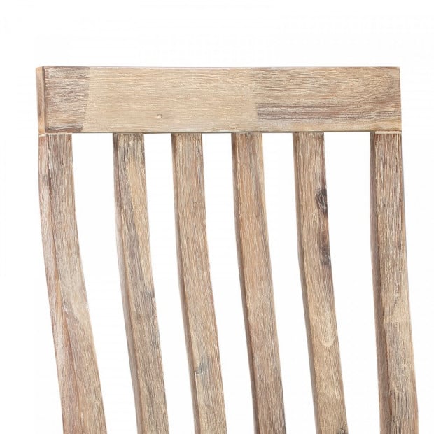 2x Wooden Frame Leatherette in Solid Acacia Wood & Veneer Dining Chairs - Oak Image 5