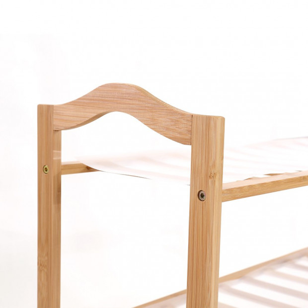 Bamboo Shoe Rack Storage Wooden Shelf Stand 6 Tiers Layers 80cm Image 4