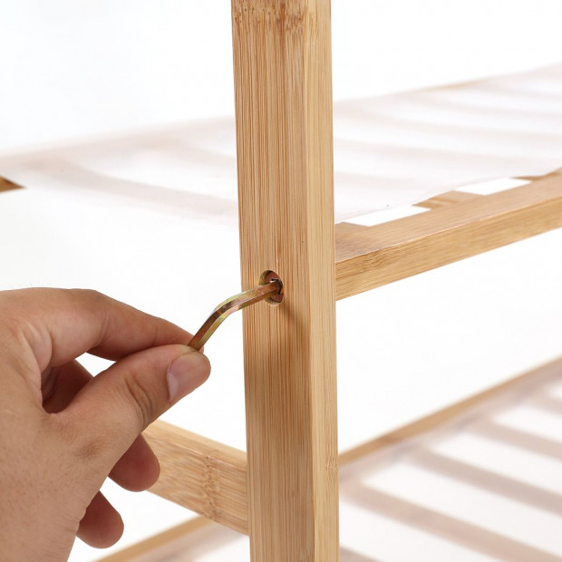 Bamboo Shoe Rack Storage Wooden Shelf Stand 4 Tiers Layers 70cm Image 4