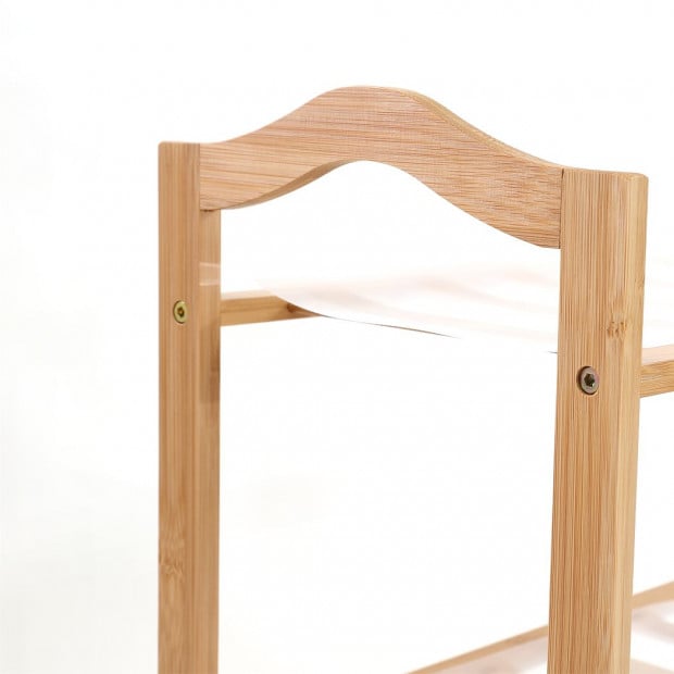 Bamboo Shoe Rack Storage Wooden Shelf Stand 5 Tiers Layers 80cm Image 7